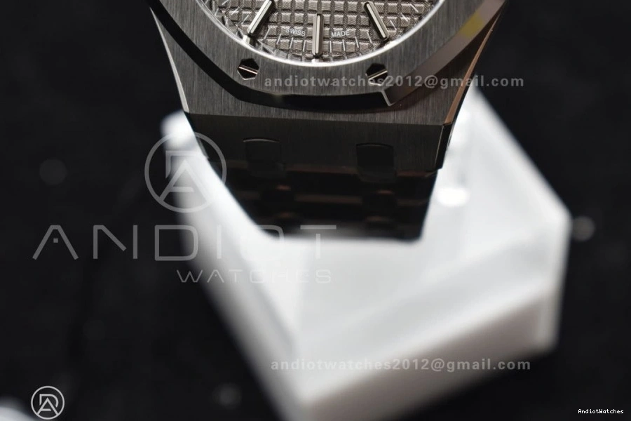 Royal Oak Gray Edition 1030 on 37mm Super SS Textured SS Bracelet Best SA3120 1:1 ZF Clone Dial 15450 MultiPurpose 0524